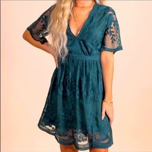 Light my fire green lace dress. Size L